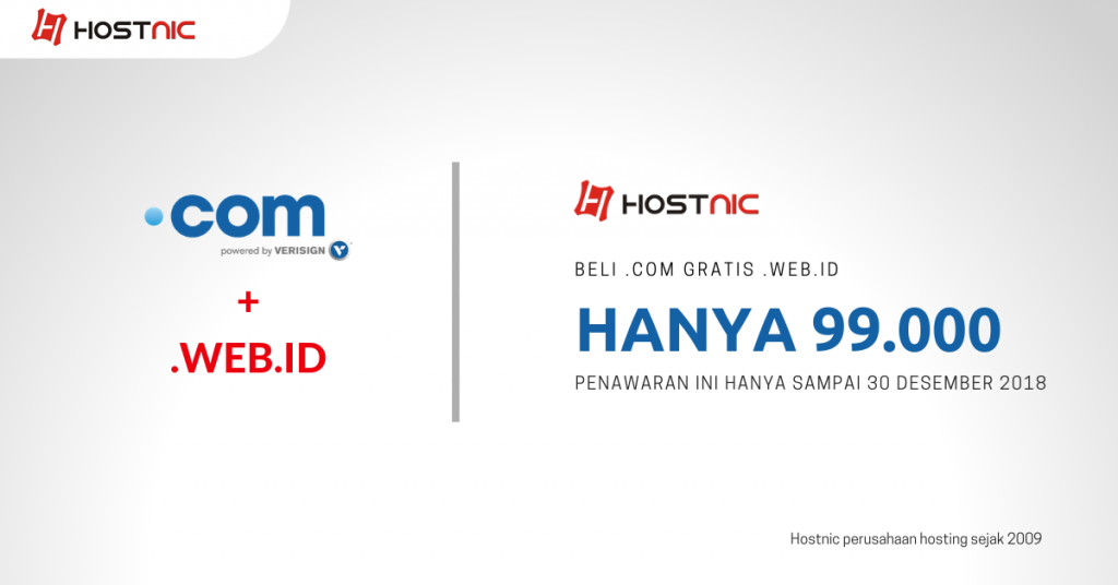 Promo Beli Domain .COM Gratis Domain .WEB.ID