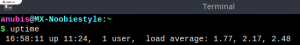 Command Line Uptime pada Linux