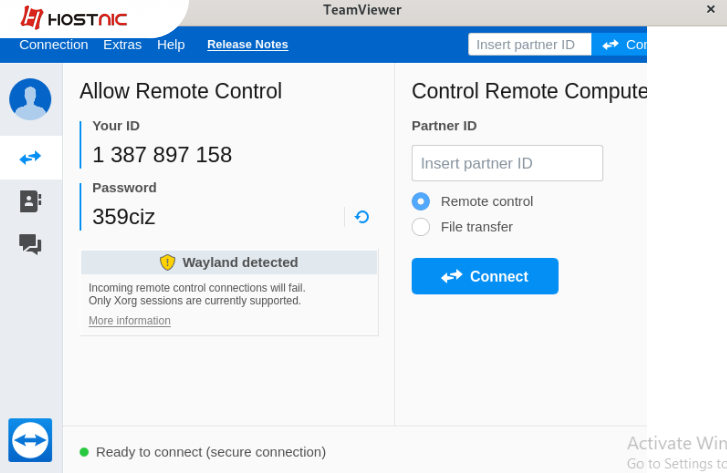 teamviewer vpn on linux