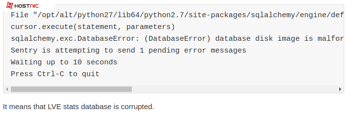 Cara mengatasi lveinfo database error
