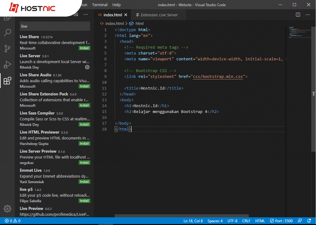 Cara menambahkan Favicon / icon pada Judul Website - Hostnic.id