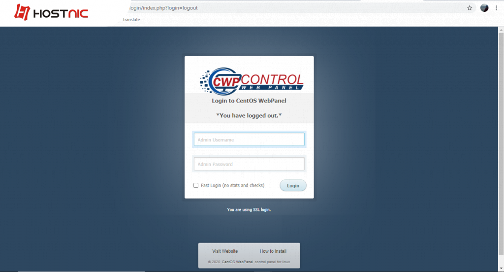 Konfigurasi awal CentOS Web Panel (CWP)