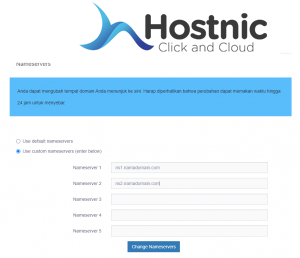 Cara mengganti nameserver domain di hostnic.id