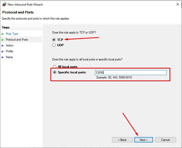 cara membuka port di vps windows
